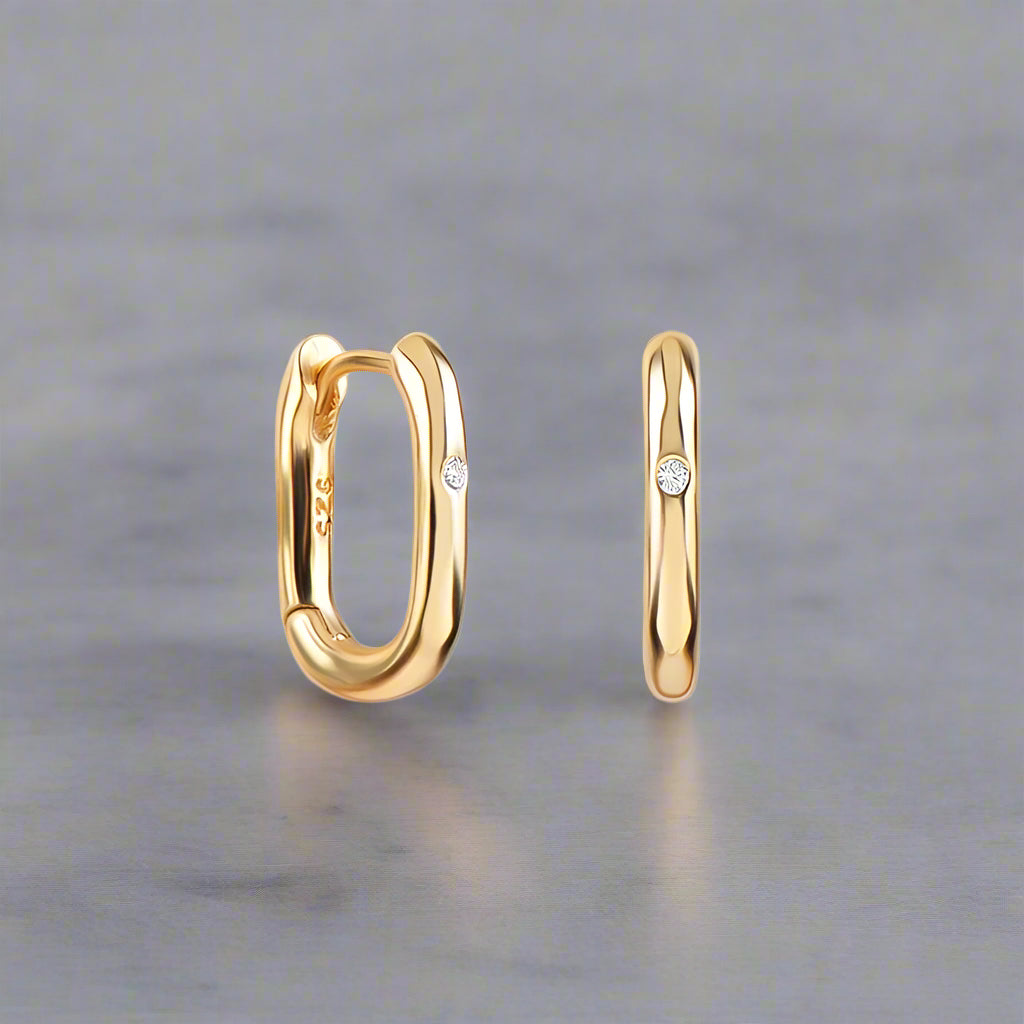 Felicia Square Buckle Hoop Earrings