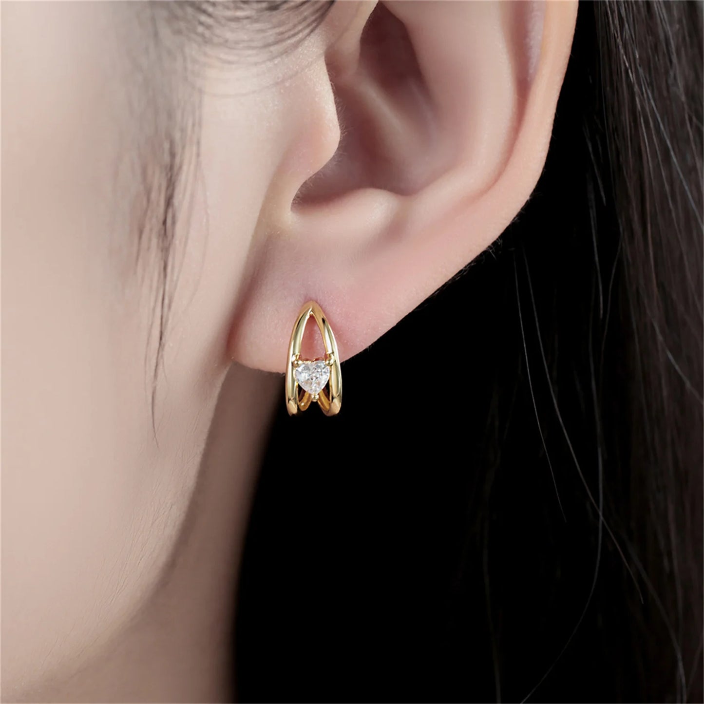 Mirna double zirconia Earrings